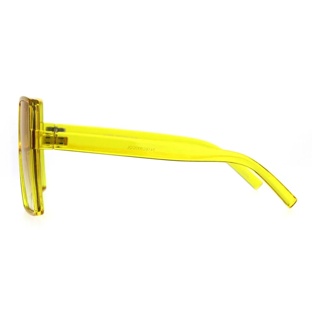 Oversized Square Sunglasses Fashion Trendy Festival Shades Women Yellow Lens XXL